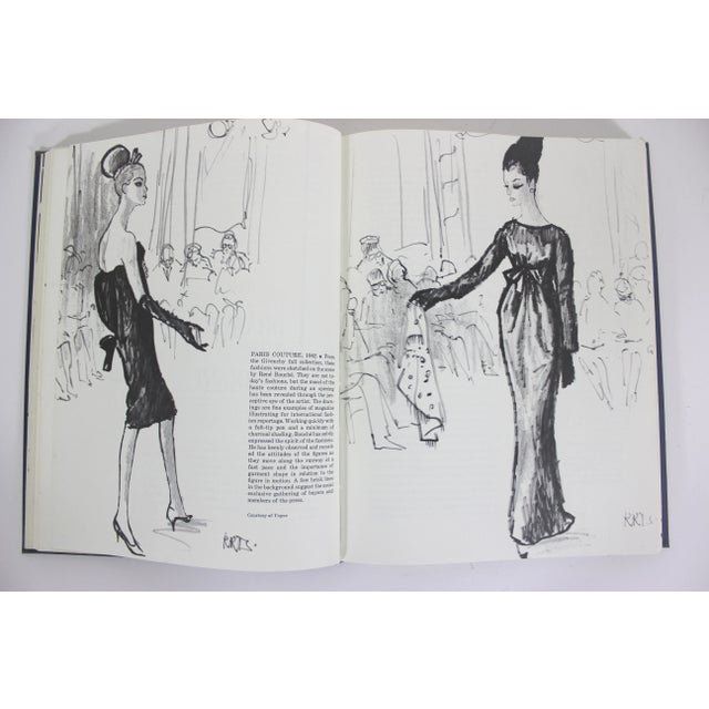 1977 Illustrating Fashion Blue Linen Hard Cover Book For Sale - Image 4 of 12