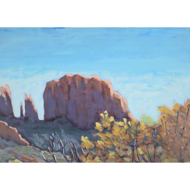 Paper River in the Desert - Western Plein Aire Landscape in Acrylic on Board by Nick White For Sale - Image 7 of 10