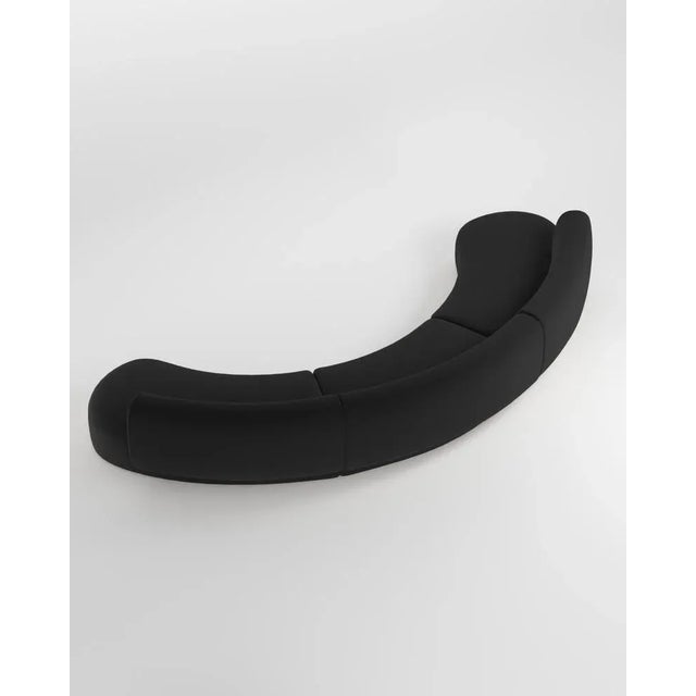 Not Yet Made - Made To Order Collector Curved Hug Sofa in Black by Ferrianisbolgi For Sale - Image 5 of 5