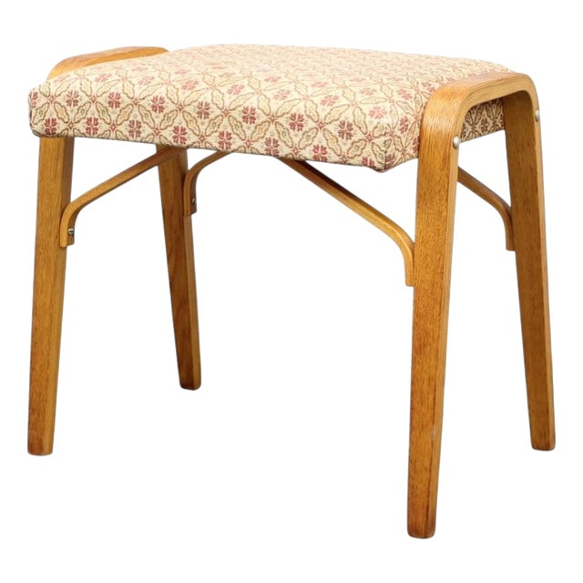 Mid-Century Modern Upholstered Ottoman from Jitona, Czechoslovakia, 1960s For Sale