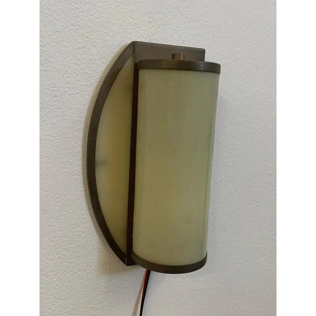 Rationalist Brass and Glass Ship Sconce, 1920s For Sale - Image 4 of 10