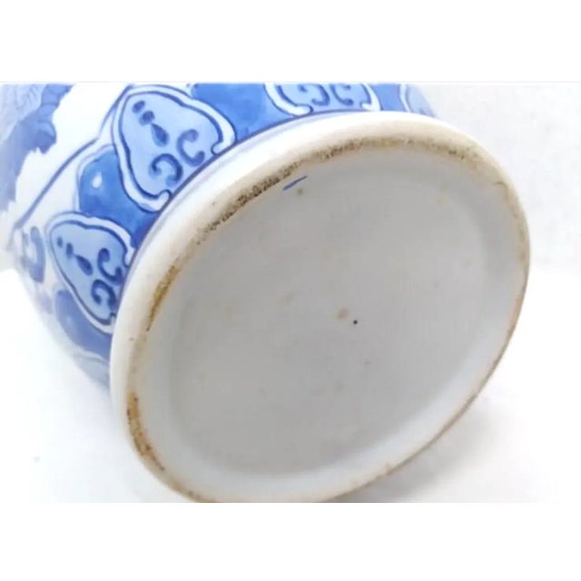 Vintage Blue and White Chinese Porcelain Vase For Sale - Image 9 of 9
