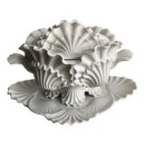 Vintage Mottahedeh Italian White Ceramic Shell Tureen For Sale