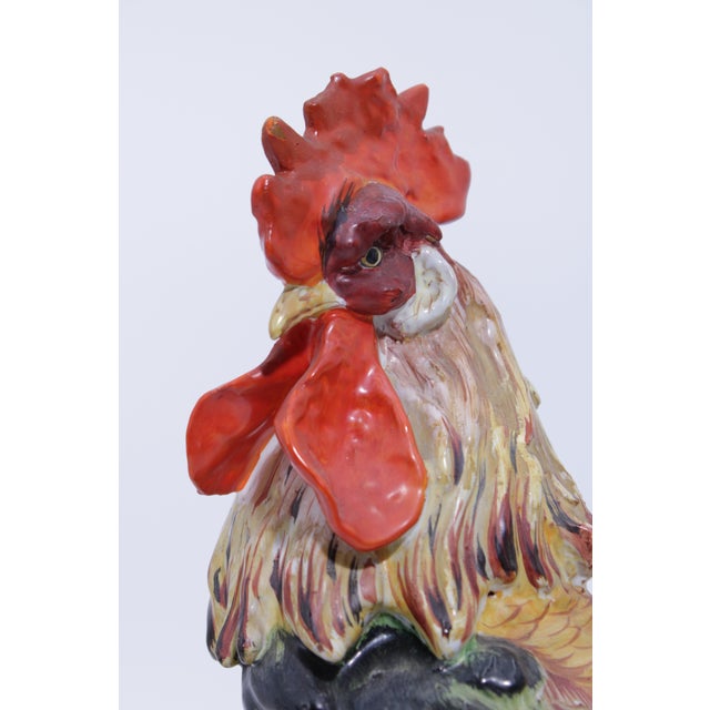 Vintage Pair of Corbet Italian Majolica Porcelain Roosters - Signed For Sale - Image 15 of 18