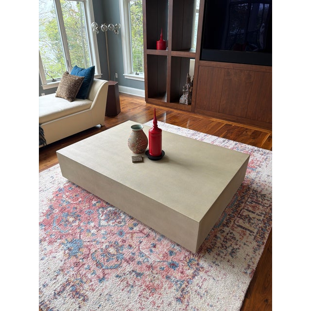 Contemporary Restoration Hardware Graydon Shagreen Large Coffee Table For Sale - Image 3 of 11