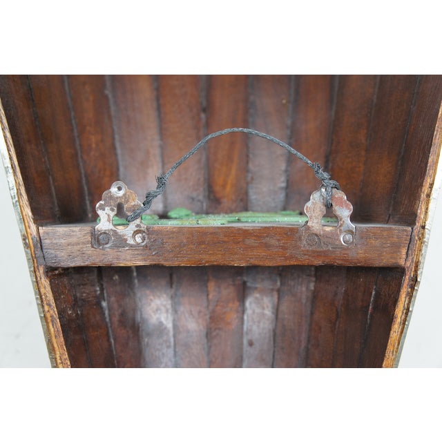 Metal Large Vintage Wood & Metal Torchiere Wall Pocket Flower Bracket Sconce For Sale - Image 7 of 8