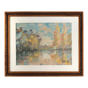French Farmhouse Landscape Oil Painting
