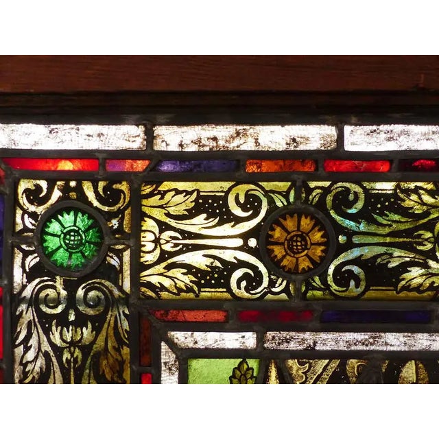 Traditional Antique Stained Glass Window For Sale - Image 3 of 4