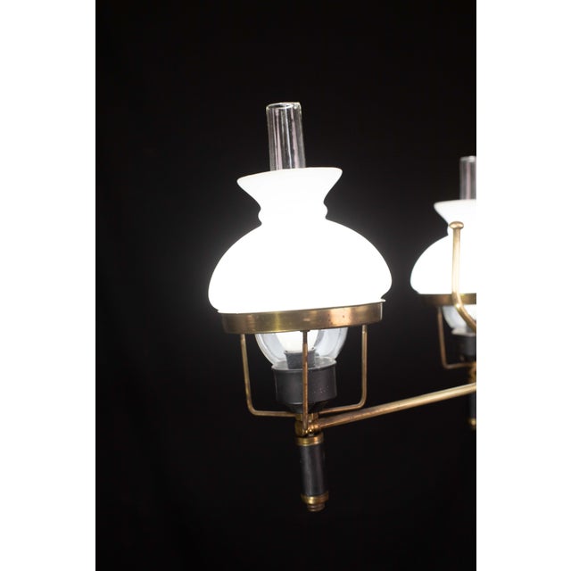 Brass Italian Mid-Century Chandelier by Stilnovo, 1960s For Sale - Image 8 of 12