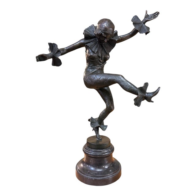 A. Titze (German, 19th-20th Century), Dancing Columbine, Bronze, 20th Century For Sale