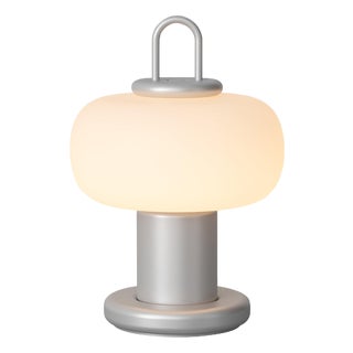 Nox Wireless Lamp in Opaline Glass & Aluminum from Alfredo Häberli For Sale
