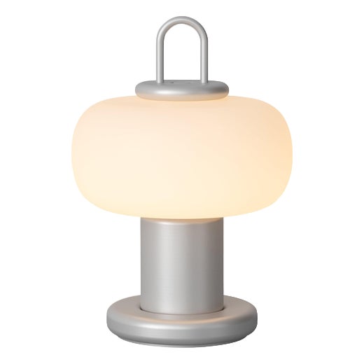 Nox Wireless Lamp in Opaline Glass & Aluminum from Alfredo Häberli For Sale