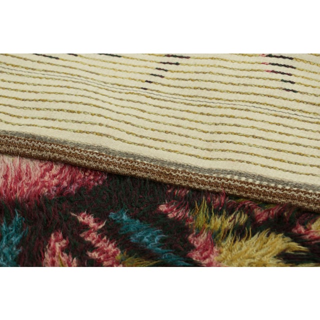 Black Vintage Swedish Rug in Green and Black With Medallion | Rug & Kilim For Sale - Image 8 of 8