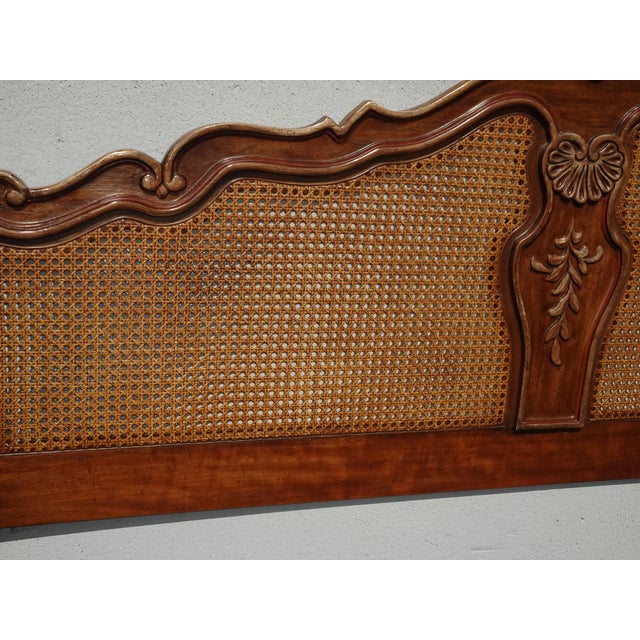 Vintage Drexel Heritage French Provincial Louis XV Cane King Headboard For Sale In Los Angeles - Image 6 of 17