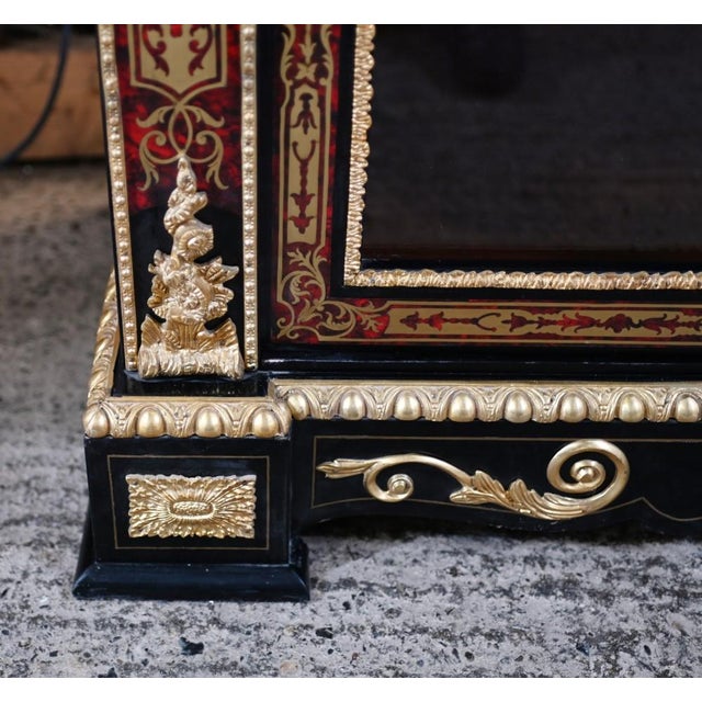 French Boulle Vitrine Display Cabinet For Sale - Image 9 of 15