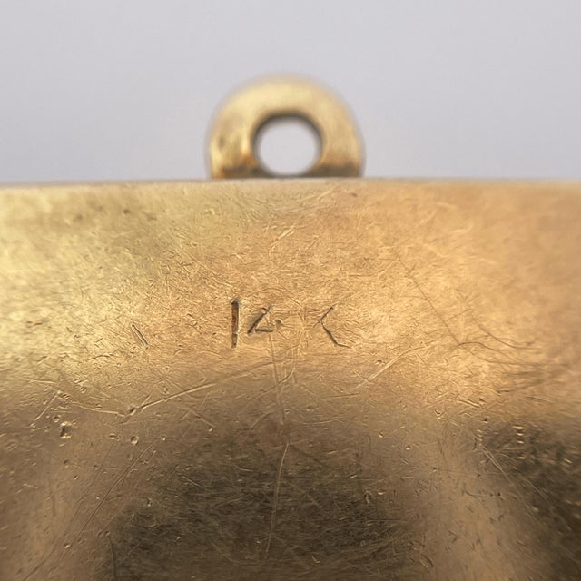 Gold 14k Yellow Gold Vintage Telephone Charm With Pearl & Pink Sapphire Dial For Sale - Image 8 of 8