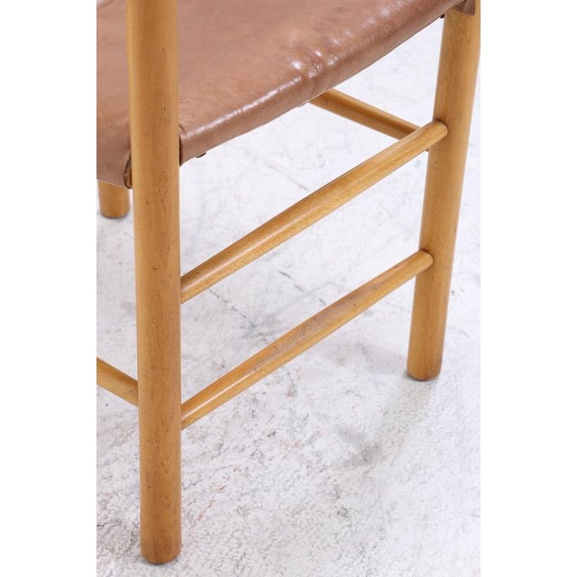 Mid-Century Wooden and Leather Dining Chair, 1960s-1970s For Sale - Image 11 of 16