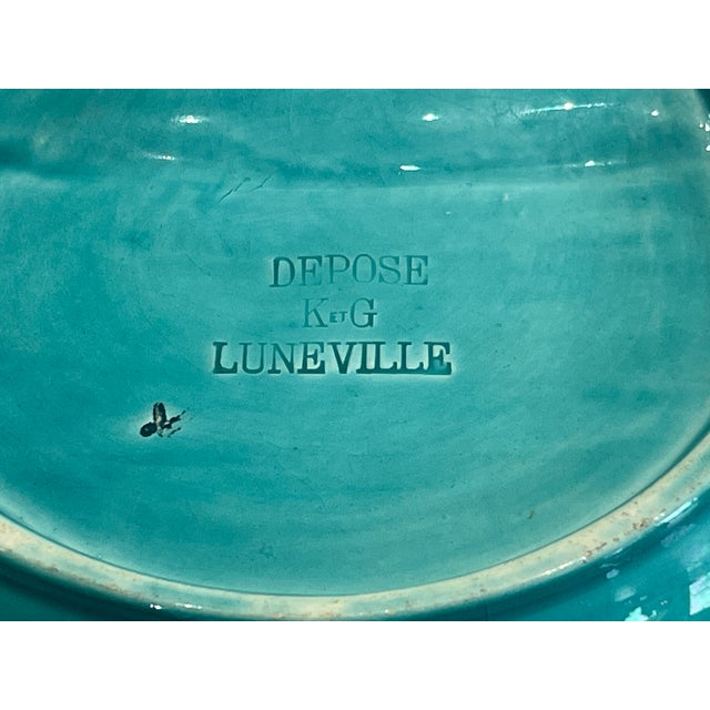 French Majolica Asparagus Plate by Luneville , c.1890 For Sale - Image 10 of 11