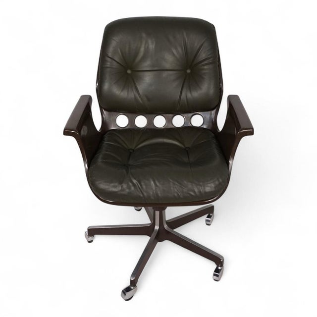 Brown Space Age 7112 Leather Office Chair by Martin Stoll for Stoll Giroflex, 1970 For Sale - Image 8 of 18