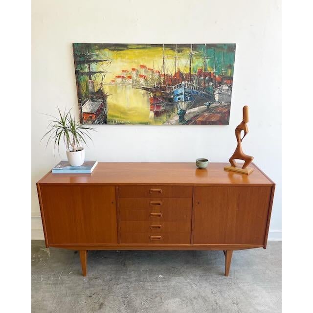 Mid-Century Modern 1950s Vintage Teak Sideboard For Sale - Image 3 of 12