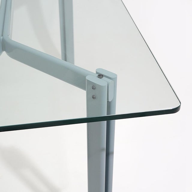 Gray Table with Rectangular Glass Top by Bruno Brunati and Carlo Zerbaro for Cidue, 1980s For Sale - Image 8 of 14