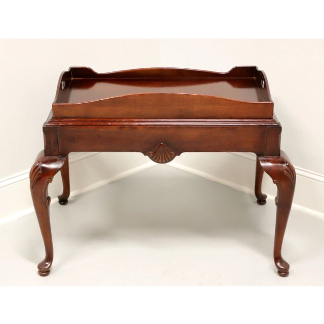 Late 20th Century Solid Mahogany Georgian Tea Serving Table For Sale - Image 4 of 10