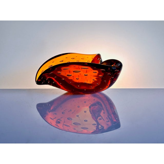 1950s Small Bullicante Murano Glass Art Bowl or Ashtray by Carlo Scarpa for Venini, Italy, 1950s For Sale - Image 5 of 15