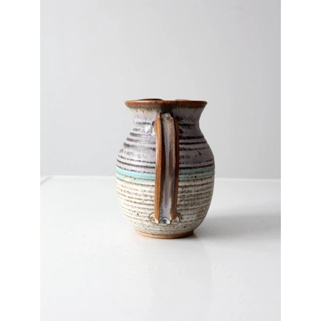 Ceramic Vintage Signed Studio Pottery Pitcher For Sale - Image 7 of 13