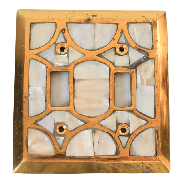 Vintage Hollywood Regency Style Double-Toggle Light Switch Plate Cover For Sale