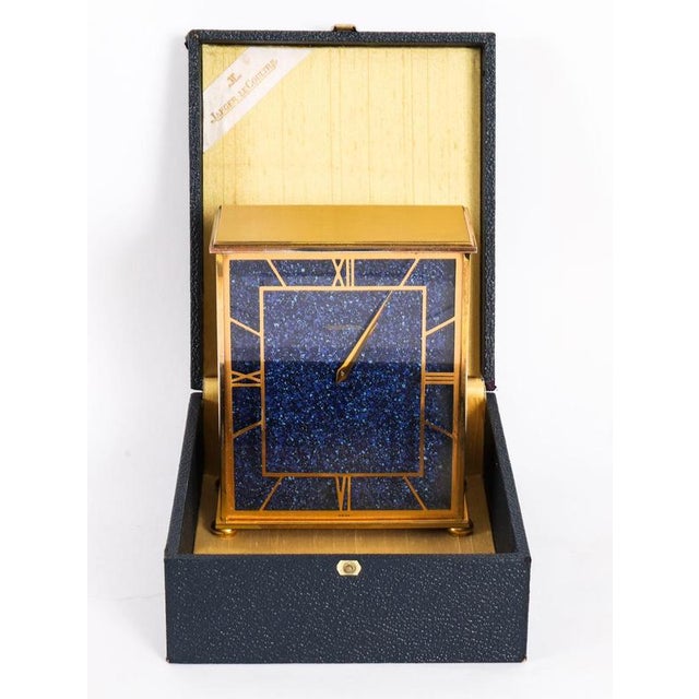 Vintage Lapis Lazuli Mantel Clock from Jaeger Le Coultre, 1970s For Sale - Image 3 of 18