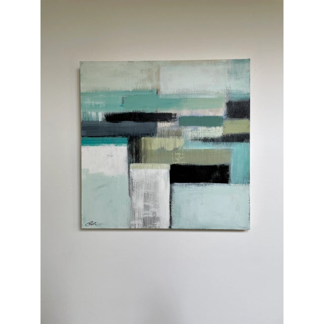 The inspiration for this painting was to paint an abstract painting using texture, shape and color that would give the...