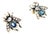 Antique Gold and Silver Bee Earrings With Sapphires and Diamonds, Pair For Sale