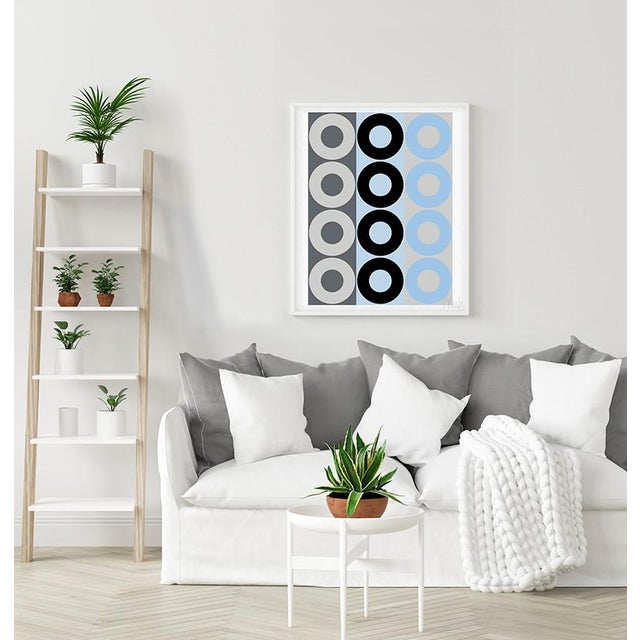 Mid-Century Modern Blue Color Harmony Fine Art Print 35" X 45" by Liz Roache For Sale - Image 3 of 6