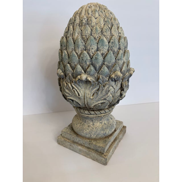 Mid-Century Modern Vintage Outdoor Decorations, Resembling Huge Artichokes Finials, Statues, A Pair For Sale - Image 3 of 3