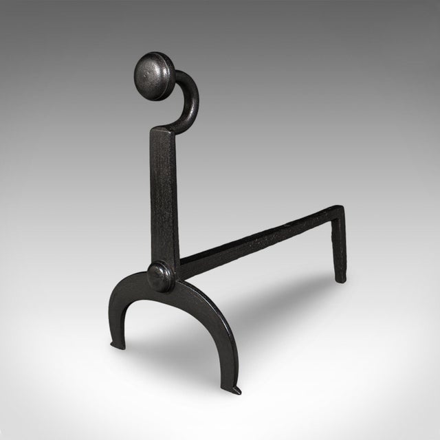 Pair of Antique Fire Dogs, English, Wrought Iron, Fireside Andiron, Victorian For Sale - Image 6 of 11