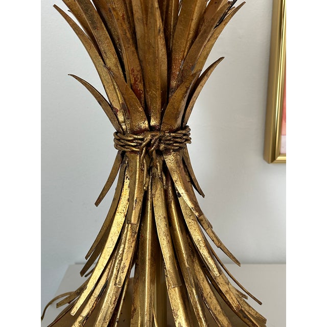 Mid-Century Italian Sheaf of Wheat Gilt Table Lamp by the Marbro Lamp Co For Sale In San Francisco - Image 6 of 14