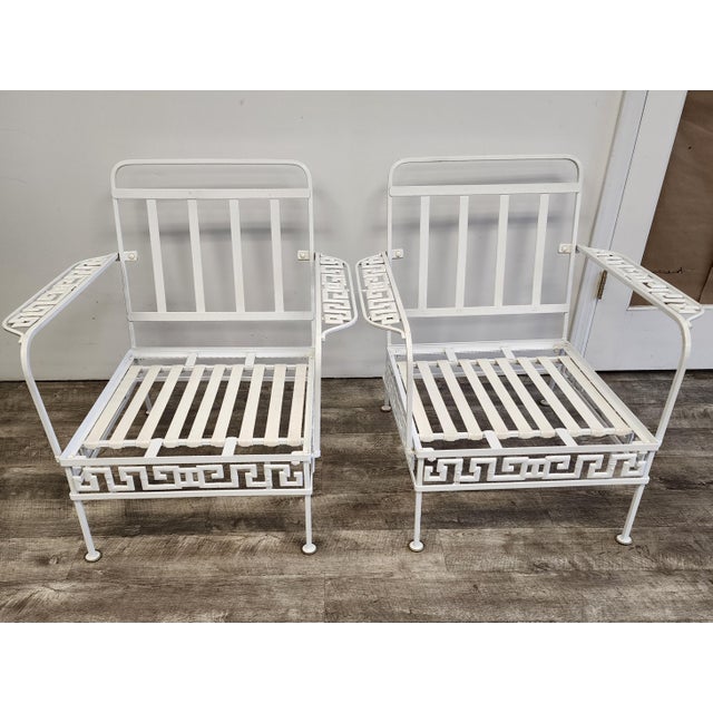 Vintage Faux Bamboo Cast Aluminum Lounge Chairs - A Pair For Sale - Image 10 of 12