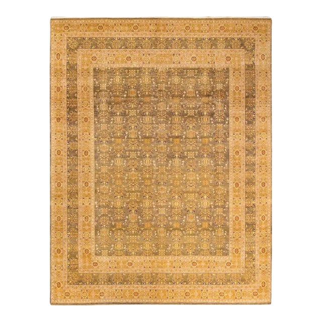 Mogul, One-of-a-Kind Hand-Knotted Area Rug in Green, 8' 1" x 10' 4" For Sale