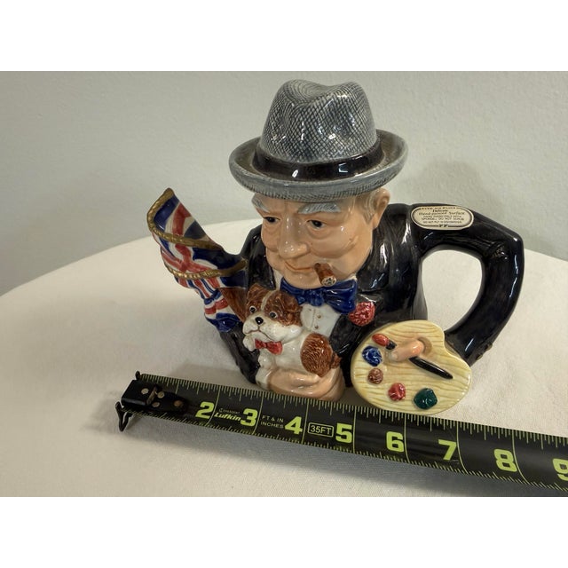 1990s Fitz and Floyd Winston Churchill Character Teapot For Sale - Image 9 of 12