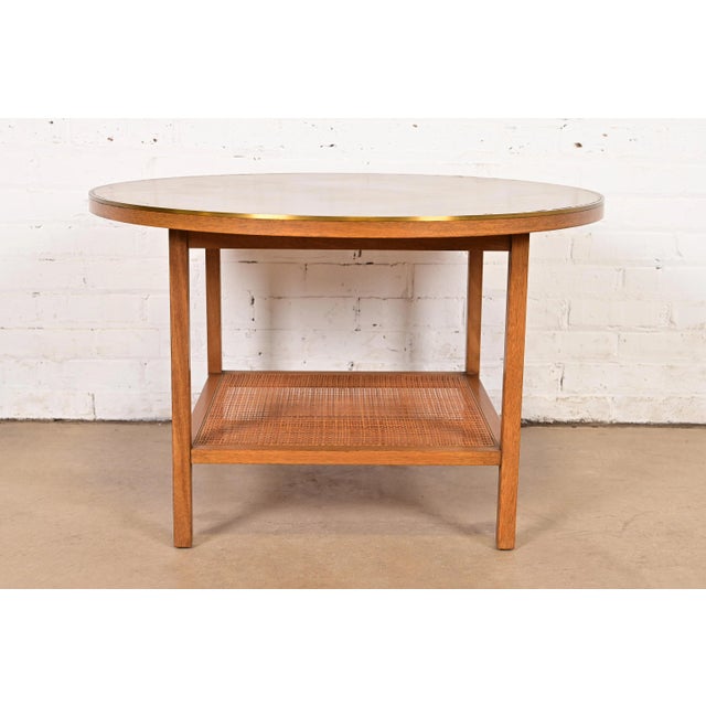 Paul McCobb Irwin Collection Mahogany, Brass, and Cane Leather Top Coffee Table, 1950s For Sale - Image 10 of 10