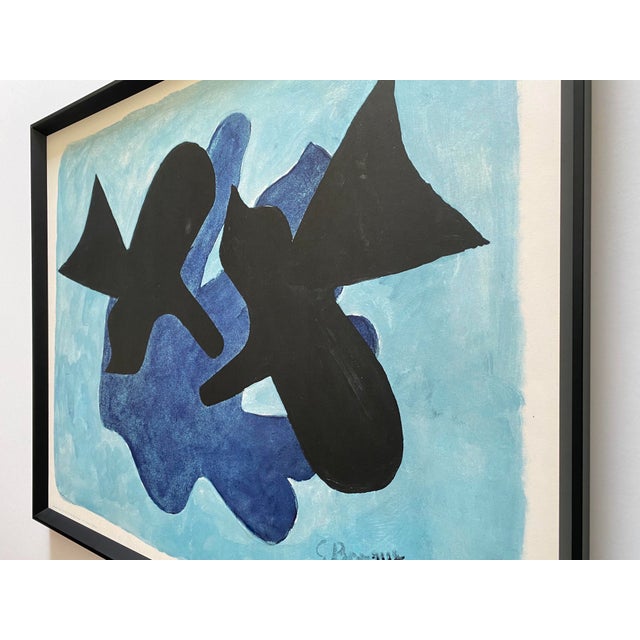 Georges Braque Vintage 1970 Mid Century Modernist Framed French Fine Art Lithograph Print " Astre Et l'Oiseau II " 1958 For Sale - Image 15 of 17