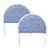Pair of Arch-Top Woven Rattan Headboards Upholstered in Schumacher Fabric For Sale