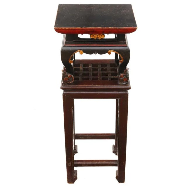 Antique Chinese oriental painted side occasional table stand C1920. Solid with no loose joints. A charming table that is...