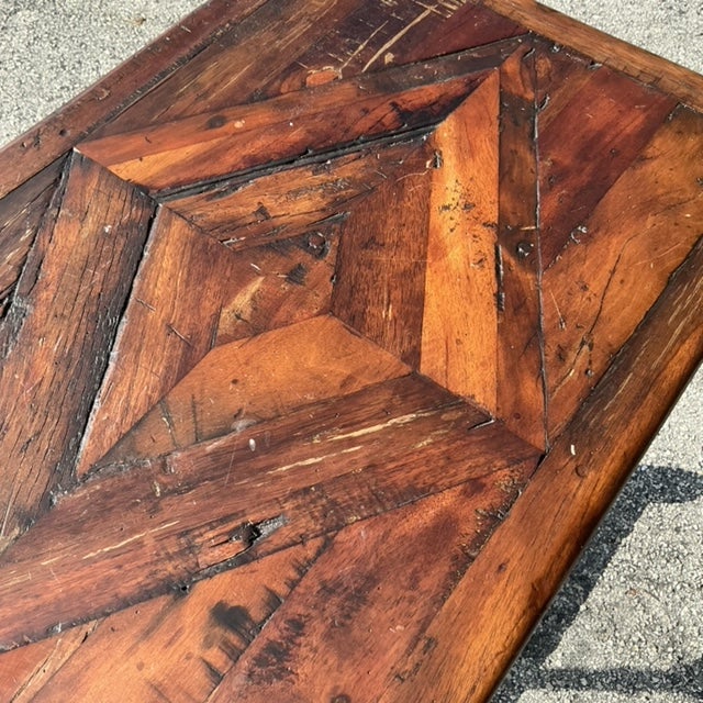 Theodore Alexander Vintage Boho Theodore Alexander “Castle Bromwitch” Reclaimed Wood Side Table For Sale - Image 4 of 12