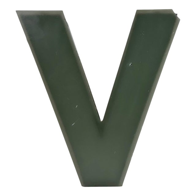 Vintage Grey Illuminated Letter V, 1970s For Sale