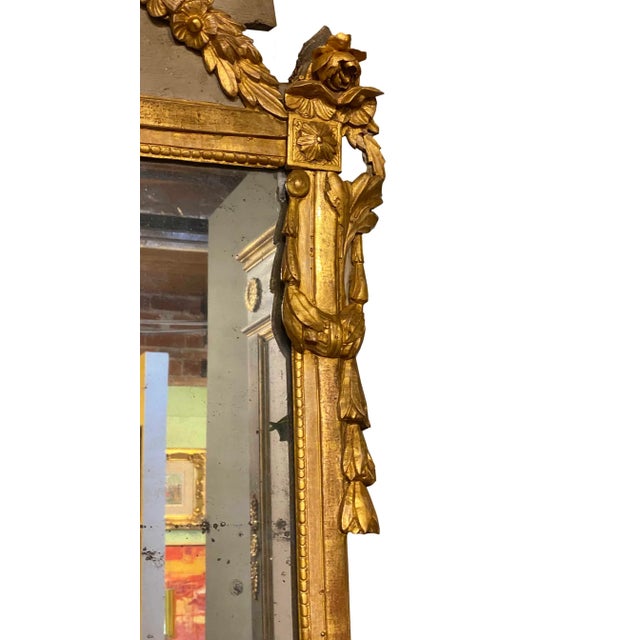 Late 18th Century Louis XVI Period Gilt Wood and Polychrome Provincial Mirror For Sale - Image 5 of 9
