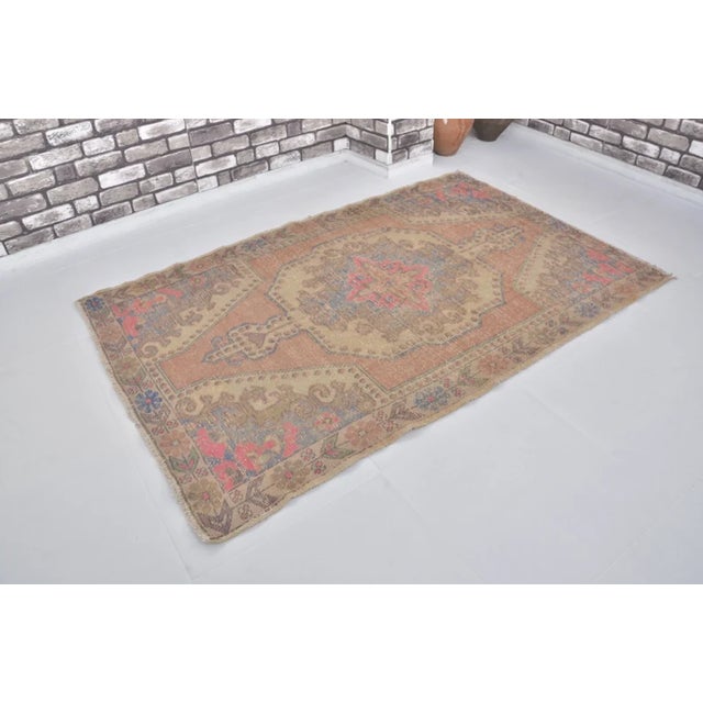 Peach Vintage Anatolian Kurdish Rug For Sale - Image 8 of 10