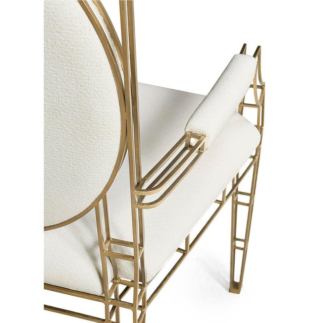 Not Yet Made - Made To Order Contemporary Openwork Steel Arm Chairs - a Pair For Sale - Image 5 of 9