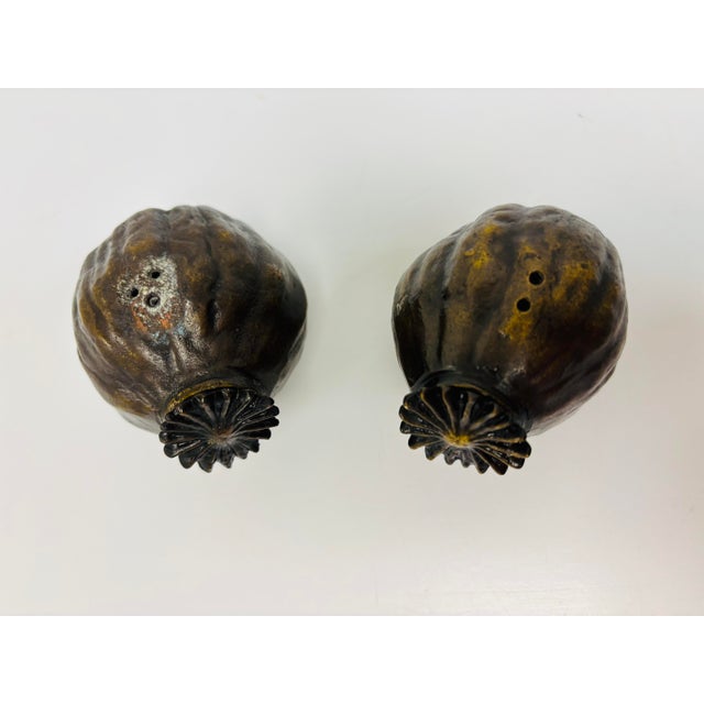 2000 - 2009 Vintage Michael Aram Signed Bronze Gourd Salt and Pepper Shaker Set- 2 Pieces For Sale - Image 5 of 12
