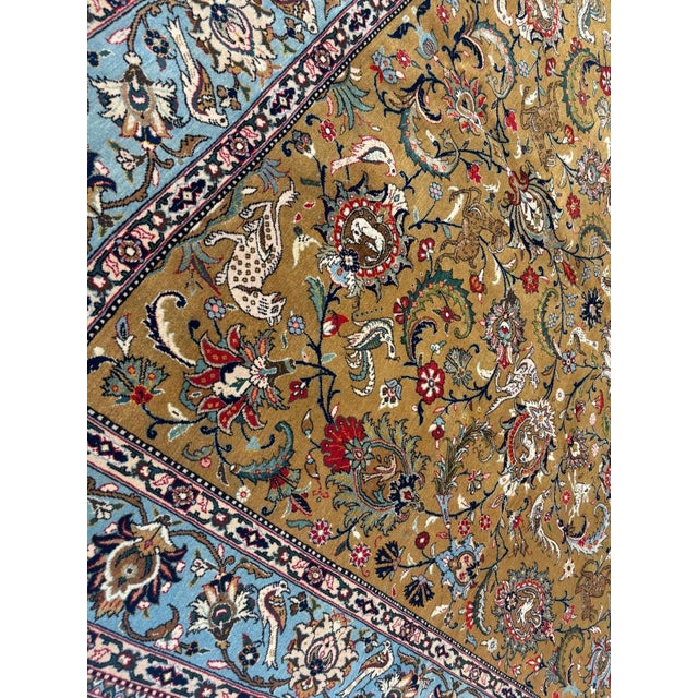 1960s Exceptional Persian Qum, 6'8" X 10'8" For Sale - Image 5 of 10